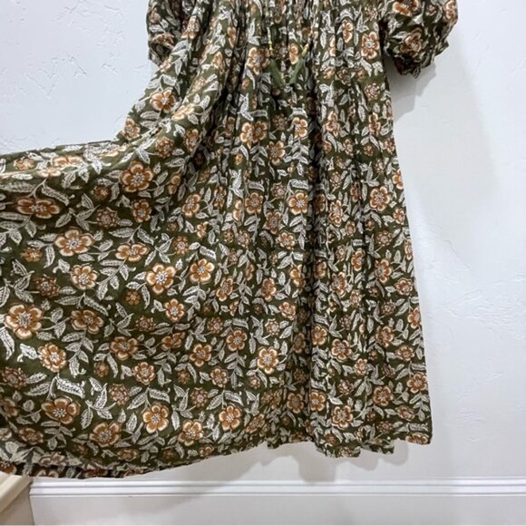 NWT GardenBelle Women's One Size Marlowe Organic Cotton Hand Block Printed Dress - Picture 7 of 16